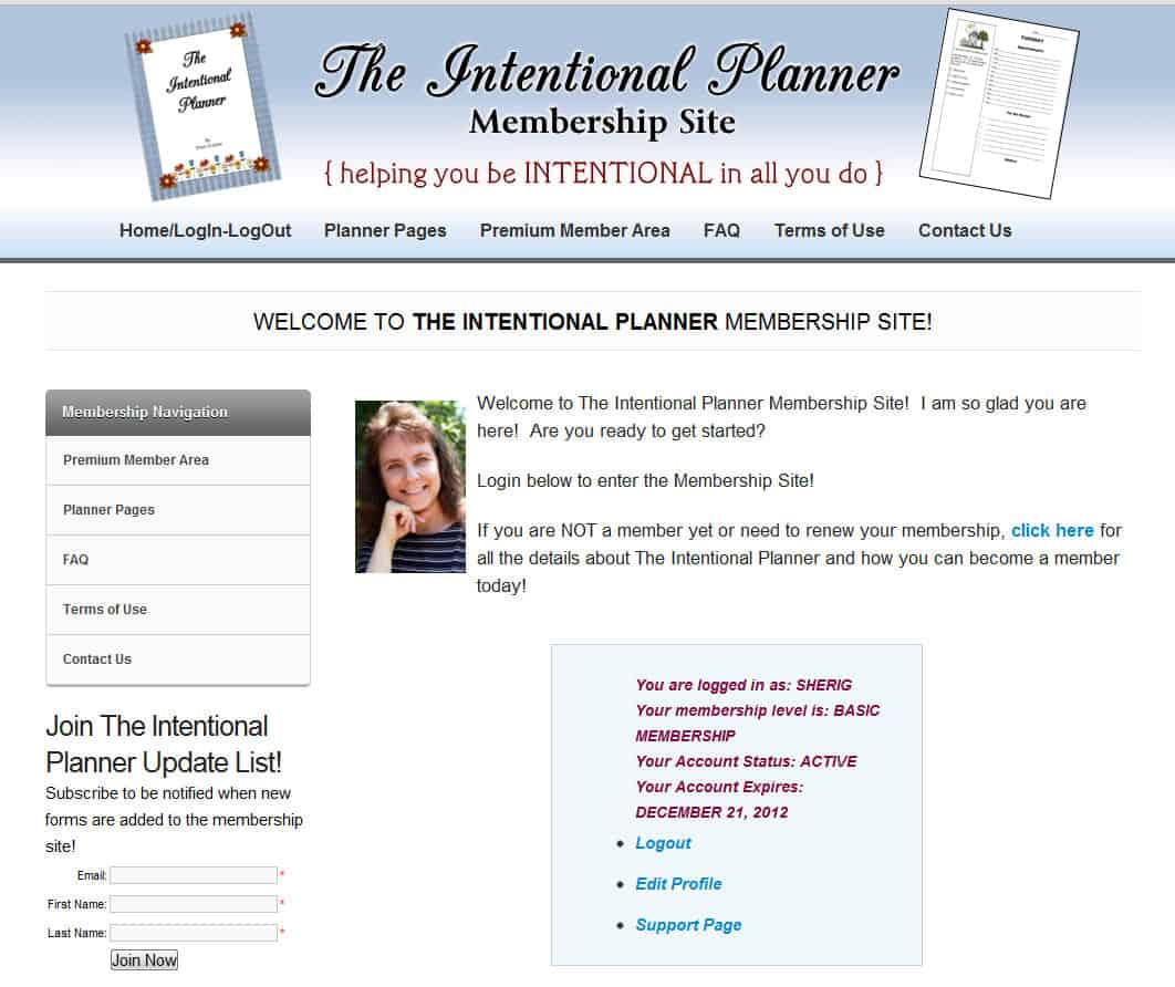 Announcing:  The Brand New Intentional Planner Membership Site!