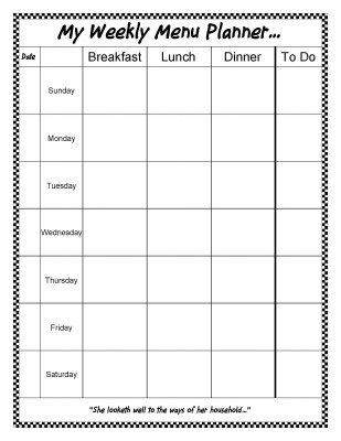 My Weekly Menu Planner with New Borders {free download}