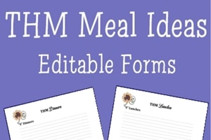 Trim Healthy Mama Meal Ideas Forms