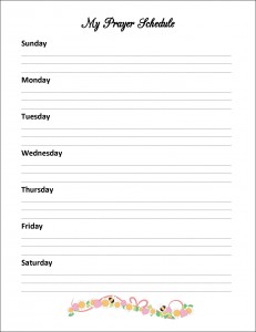 My Prayer Schedule