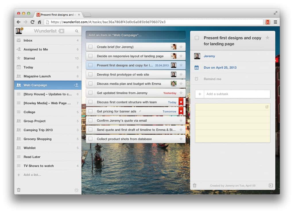 Create a To Do List with Wunderlist!
