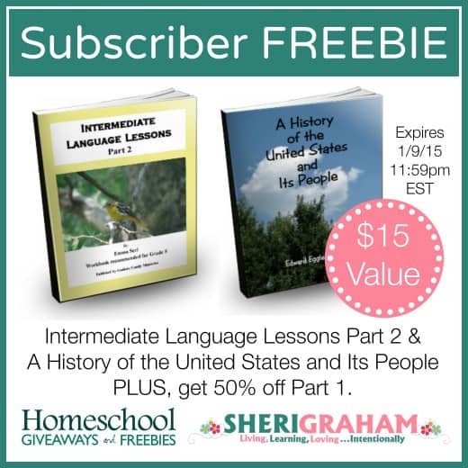 Get my Intermediate Language Lessons Part 2 and A History of the United States and Its People ebooks for FREE + a Discount Code for ILL Part 1!