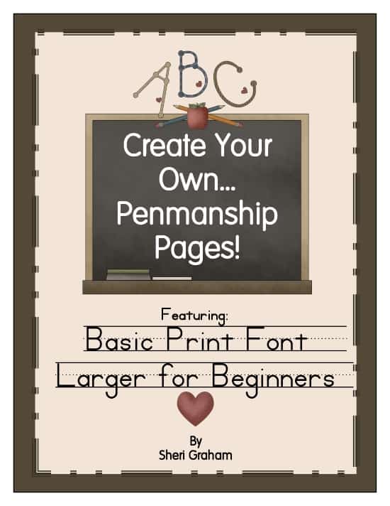 Create Your Own Penmanship Pages-Basic Print-Larger for Beginners 