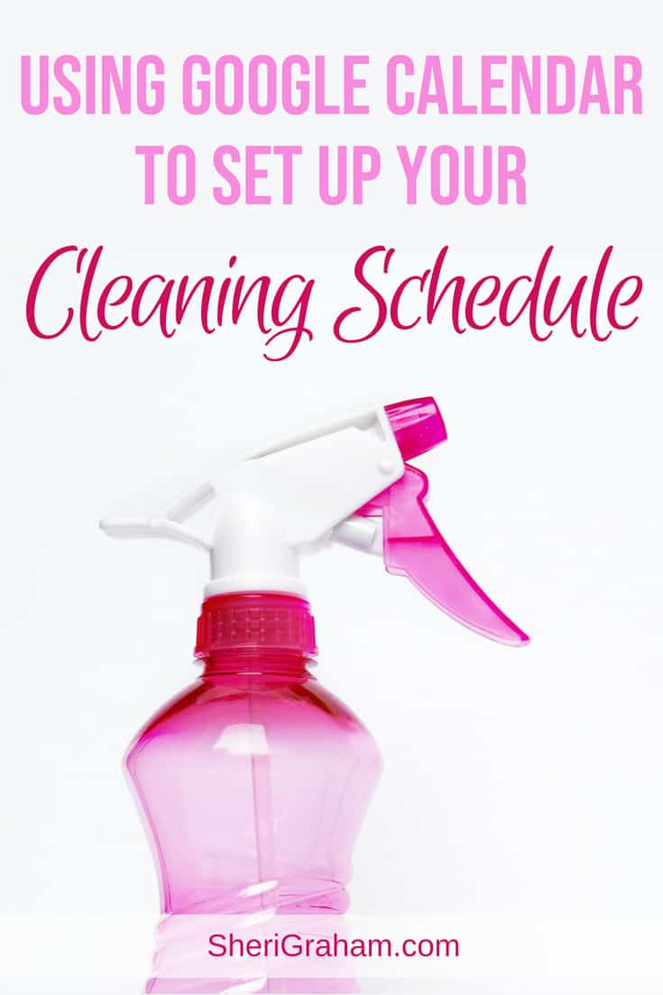 Pink cleaning spray bottle