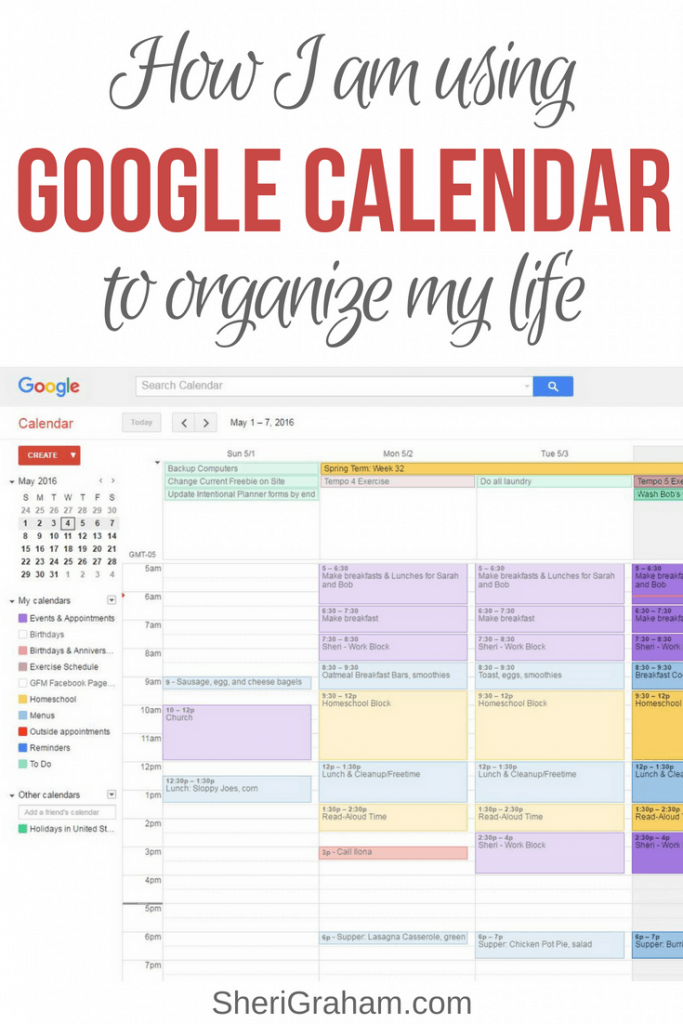 Picture of google calendar