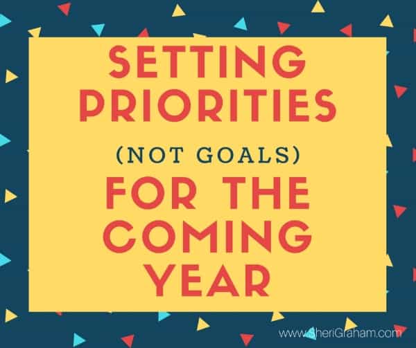 Setting Priorities (not goals) for the Coming Year